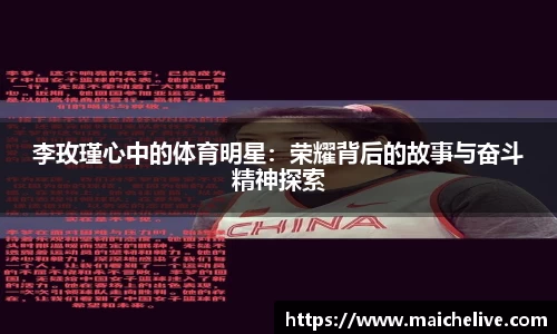 李玫瑾心中的体育明星：荣耀背后的故事与奋斗精神探索